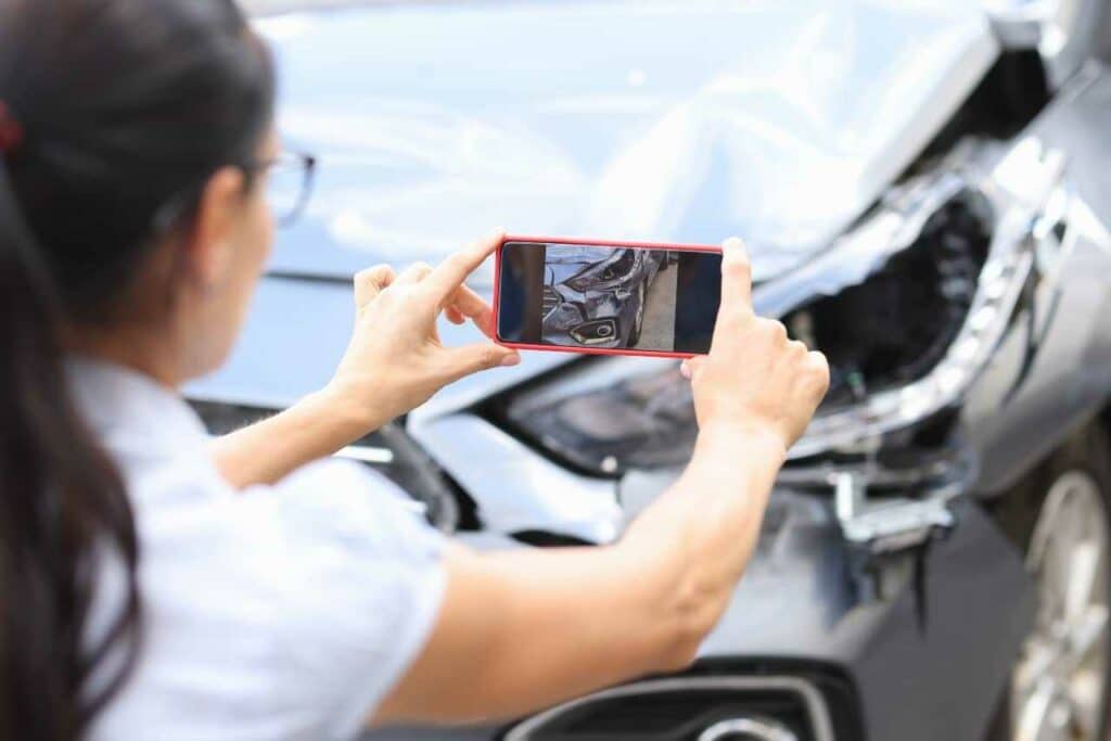 taking a photo of the car accident scene Roberts Jones Law
